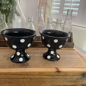 TERRAMOTO BLUE POLKA DOT ICE CREAM  BOWLS